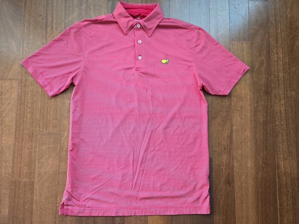 Masters Tech Golf Polo Shirt Mens Small Stripe Performance Augusta National
